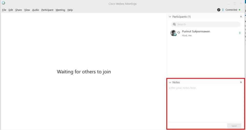 Notes on webex