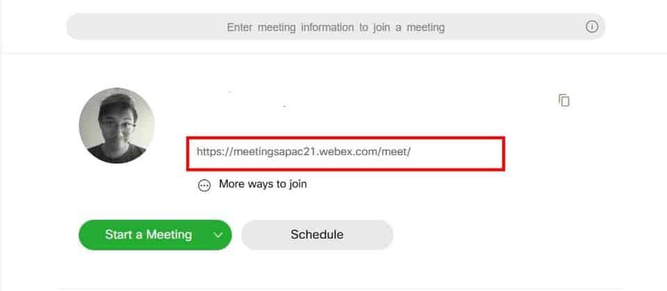 private room meeting on WebEX